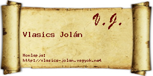 Vlasics Jolán névjegykártya