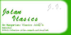 jolan vlasics business card